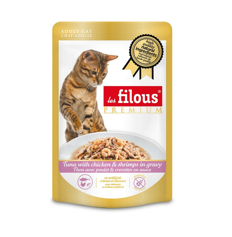 Thon avec poulet et crevettes en sauce 80 g (LOTS DE 4)
