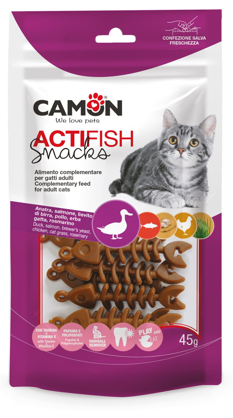 Actifish - friandises au canard, saumon et poulet pour chats LOTS DE 2