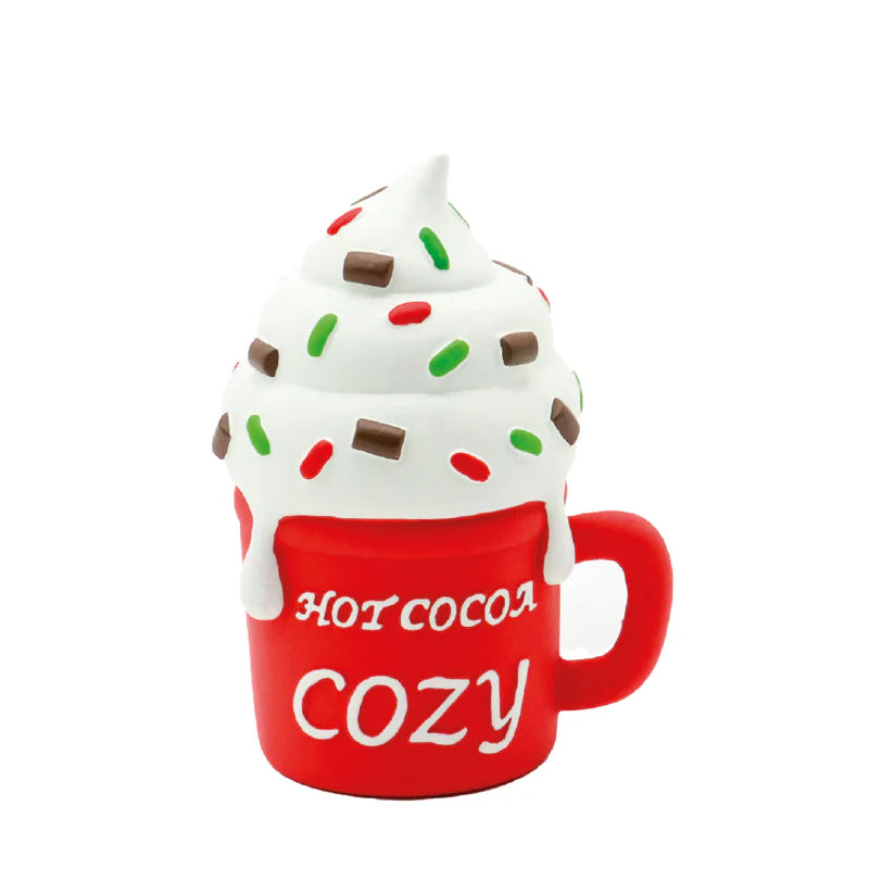 Jouet pour chien en latex en forme de tasse de chocolat chaud