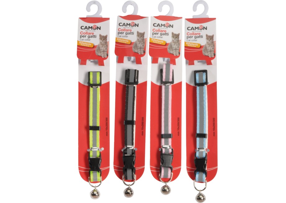 Collier réfléchissant pour chat avec clochette - 4 couleurs