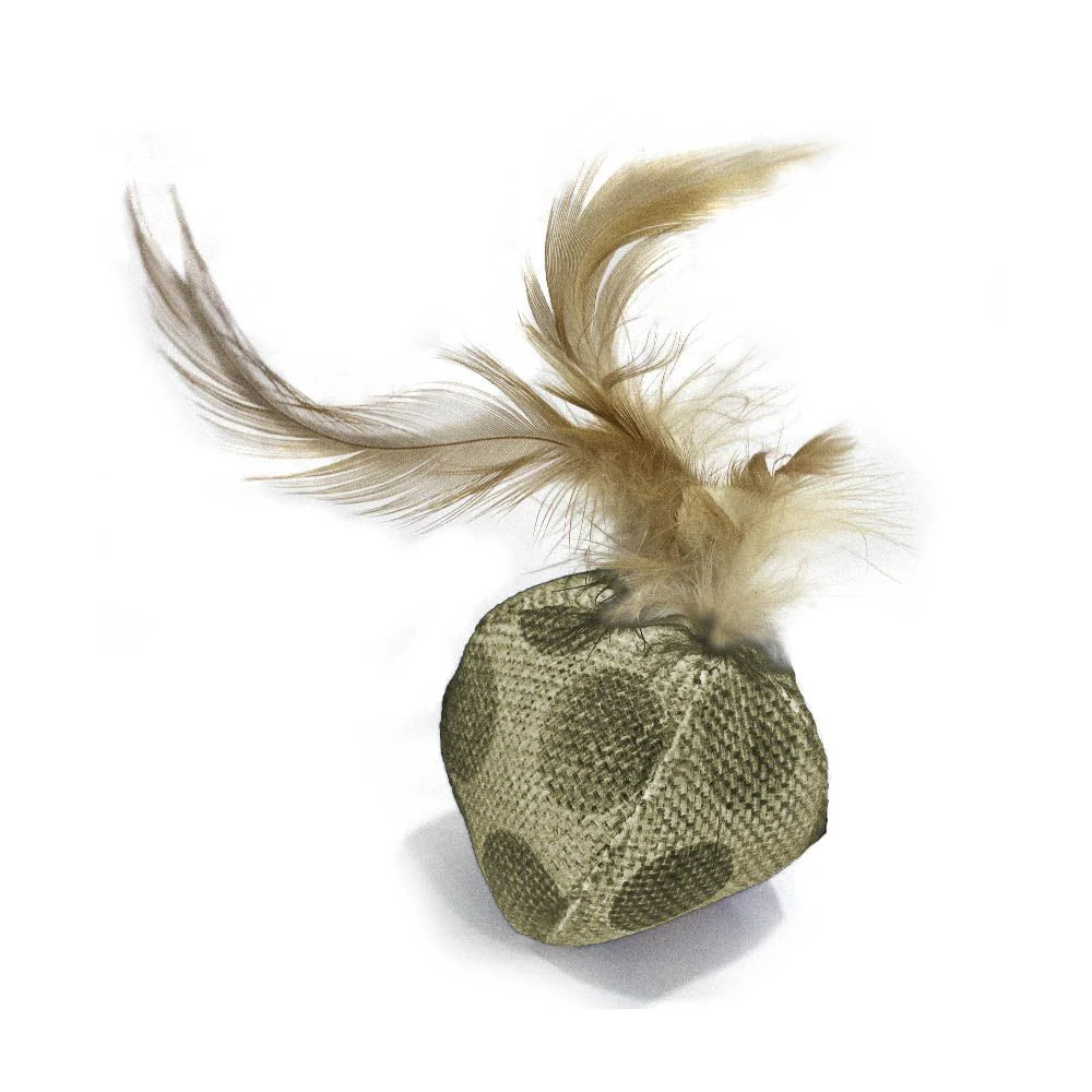 Balle jouet pour chat avec plume (LOTS DE 2)