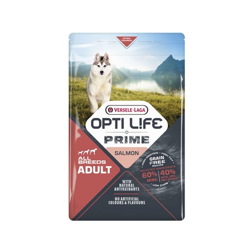Croquettes Opti Life Prime chien : Saumon 2.5KG