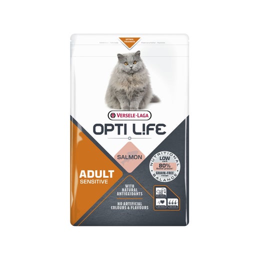 Croquettes Opti Life Chat Adulte Sensitive Saumon 2.5KG
